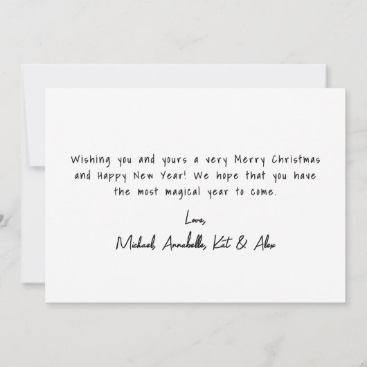 Hand getrokken grillige vrolijke kerst feestdagenkaart (Achterkant)