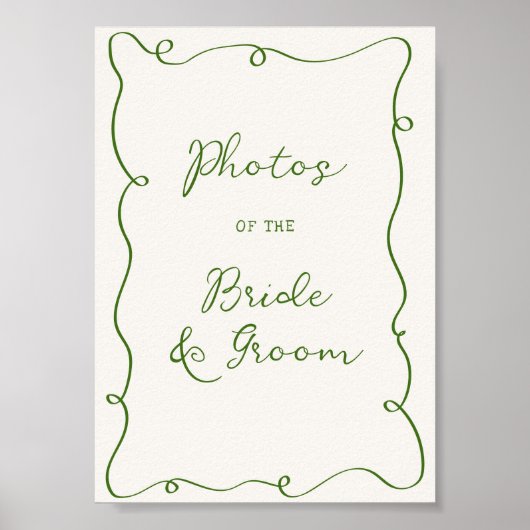 Hand getrokken groen Lijst bruiloft Poster (Voorkant)