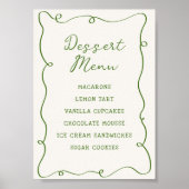 Hand getrokken groen Lijst Dessert Menu Poster (Voorkant)