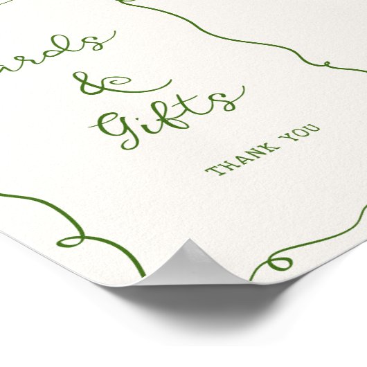 Hand getrokken groen Lijst Kaarten & geschenken Poster (Hoek)