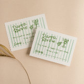 Hand getrokken groen roze pizza Baby luier Raffle Informatiekaartje