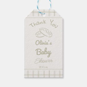 Hand getrokken groene broodje in de oven Baby show Cadeaulabel