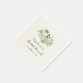 Hand getrokken groene bruids brunch servet (Hoek)
