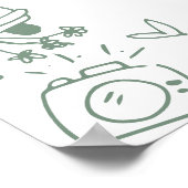 Hand getrokken groene grillige bruiloft welkom tek poster (Hoek)