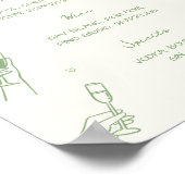 Hand getrokken Groene Wedding Cin Bar Poster (Hoek)