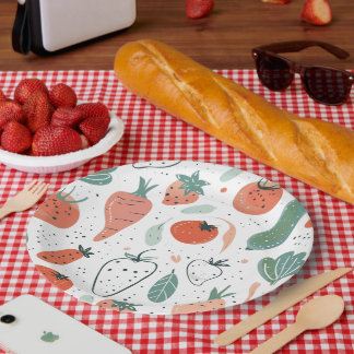 Hand getrokken Groenten Papieren Bordje