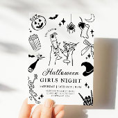 Hand getrokken Halloween Kostuum Party Uitnodiging