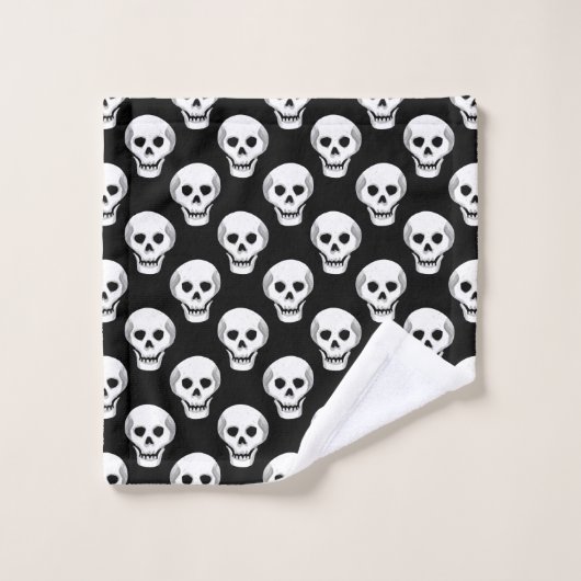 Hand getrokken Halloween schedel patroon Bad Handdoek (Wasdoekje)