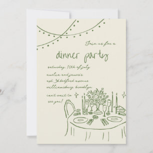 Hand getrokken & Handgeschreven grillige Diner bru Kaart