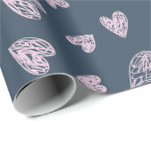 Hand getrokken hart patroon ontwerp cadeaupapier (Rol Hoek)