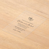 Hand getrokken harten Doodle moderne bruiloft Acryl Uitnodigingen (Laagn)