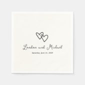 Hand getrokken harten Doodle moderne bruiloft Servet (Voorkant)