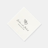 Hand getrokken harten Doodle moderne bruiloft Servet (Hoek)