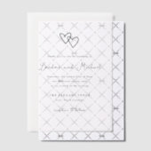 Hand getrokken harten Doodle moderne bruiloft Vellum Uitnodigingen (Offset (Uitnodiging))