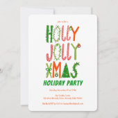 Hand getrokken Holly Jolly Kerstmis CUSTOM Holiday Kaart (Voorkant)