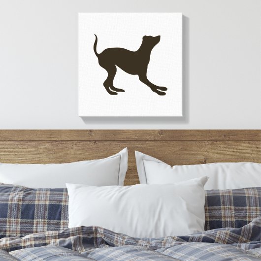 Hand getrokken hond silhouet canvas print (Insitu (Slaapkamer))