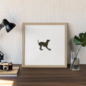 Hand getrokken hond silhouet canvas print
