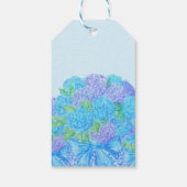 Hand getrokken hortensia in vaas cadeaulabel (Achterkant)