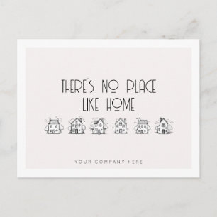 Hand getrokken huizen onroerend goed landbouw briefkaart