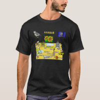 Hand getrokken illustratie van Kansas kaart Touris