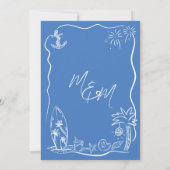 Hand getrokken illustraties Doodles Beach bruiloft Kaart (Achterkant)