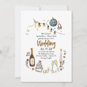Hand getrokken illustraties Doodles Funky Wedding Kaart (Voorkant)