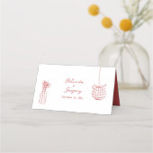 Hand getrokken illustraties Doodles Maroon bruilof (Achterkant)