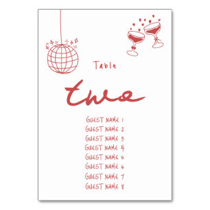 Hand getrokken illustraties Doodles Maroon bruilof Kaart