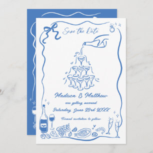 Hand getrokken illustraties Scribble Doodles bruil Save The Date