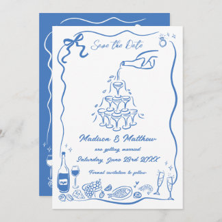 Hand getrokken illustraties Scribble Doodles bruil Save The Date