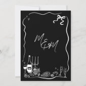 Hand getrokken illustraties Scribble Doodles bruil Save The Date (Achterkant)