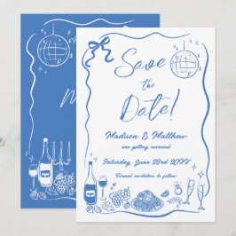 Hand getrokken illustraties Scribble Doodles bruil Save The Date