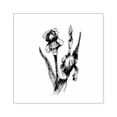 Hand getrokken Iris Bloem, originele beeldende kun Rubberstempel (Afrduk)