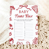 Hand getrokken Italiaans Baby naam race Baby showe Kaart