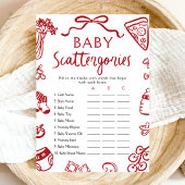 Hand getrokken Italiaans Baby shower Scattergories Kaart