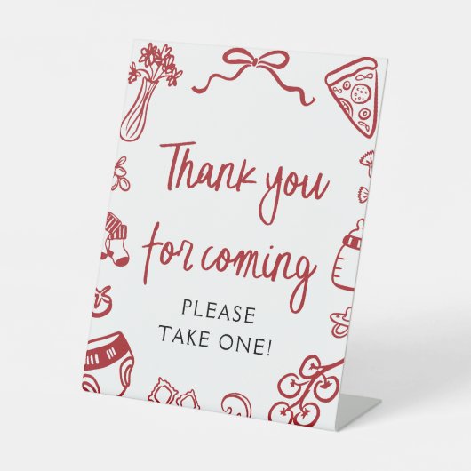 Hand getrokken Italiaans Bedankt voor het komen Te Reclamebord Met Voetstuk (Voorkant)