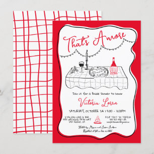 Hand getrokken Italiaanse Pizza Wijn Diner Feest Kaart