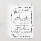 Hand getrokken Italiaanse Pizza Wijn Diner Feest Kaart (Voorkant)