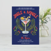 Hand getrokken Jingle Mingle Christmas Cocktail Pa Kaart (Staand voorkant)