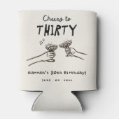 Hand getrokken juichen voor 30 jaar verjaardag par blikjeskoeler (Achterkant)