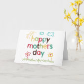 Hand getrokken Kaart voor Moederdag (Gele Bloem)