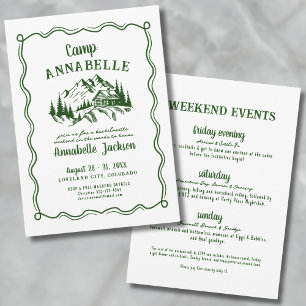 Hand getrokken kamp vrijgezellenfeest kaart