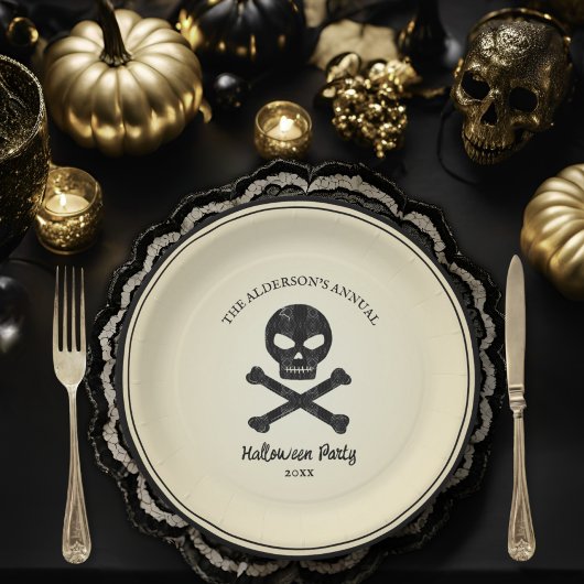 Hand getrokken Kant Schedel Halloween Party Papieren Bordje