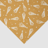 Hand getrokken kerstbomen in geel tissuepapier (Detail)