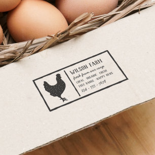 Hand-getrokken Kip  Familie Boerderij Ei Karton Rubberstempel