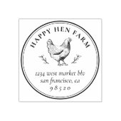 Hand-getrokken Kip Familie Boerderij Ei Karton Rubberstempel (Afrduk)