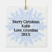 Hand getrokken kitten zittend in Catnip Kerstmis Keramisch Ornament (Achterkant)