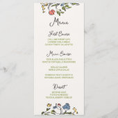 Hand getrokken kleurrijke bloemenbruiloft menu (Voorkant)