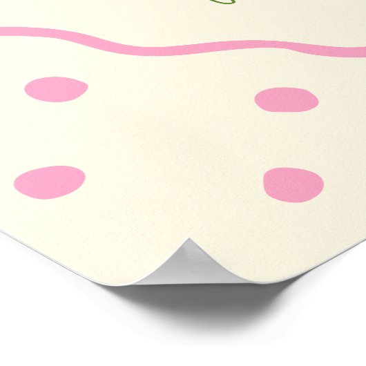 Hand getrokken Kleurrijke Bruids Tea Party Welkom Poster (Hoek)