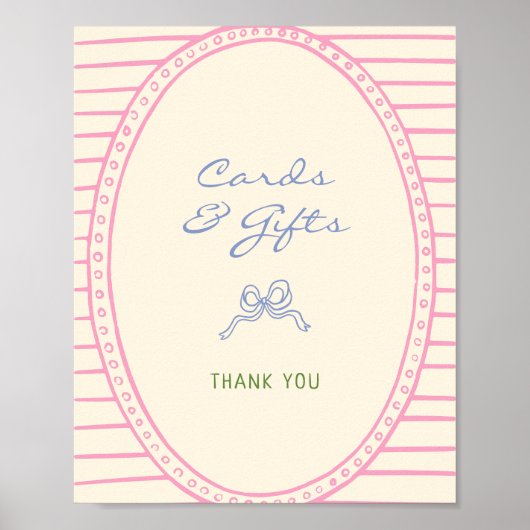 Hand getrokken kleurrijke Kaarten en geschenken te Poster (Voorkant)